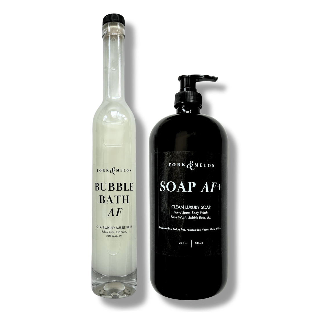 BUBBLE BATH AF & SOAP AF+ (32oz Refill Set) | FORK & MELON clean luxury soap