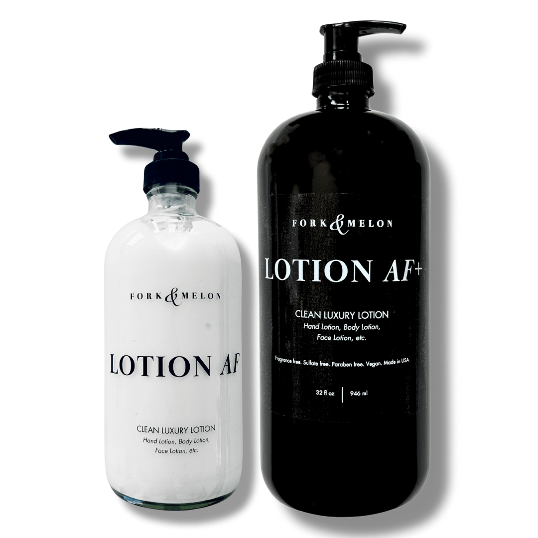 LOTION AF & LOTION AF+ | Clean Luxury Lotion Set, Glass & 32oz LOTION AF & LOTION AF+ | Clean Luxury Lotion Set, Glass & 32oz