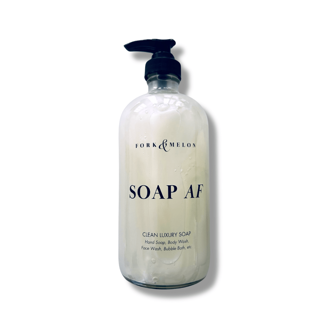 SOAP AF (16oz Refillable Glass Bottle) | FORK & MELON clean luxury soap
