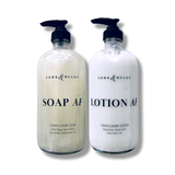 SOAP AF & LOTION AF (16oz Glass Set) | FORK & MELON clean luxury soap