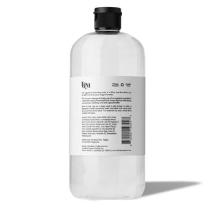 backside of organic luxury hand soap and body wash refill