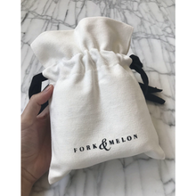 Load image into Gallery viewer, FORK &amp; MELON reusable cotton pouch