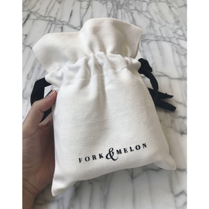 FORK & MELON reusable cotton pouch