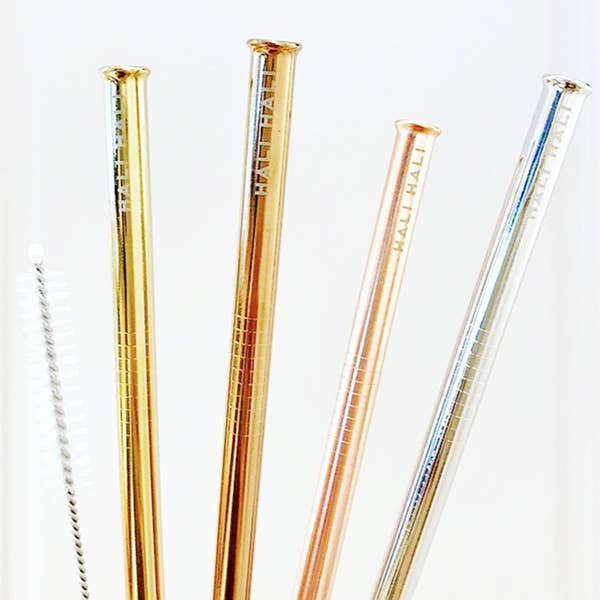 Rose Gold Eco-Friendly Reusable Straws