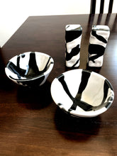 Load image into Gallery viewer, black &amp; white ceramic bowls and salt &amp; pepper shakers