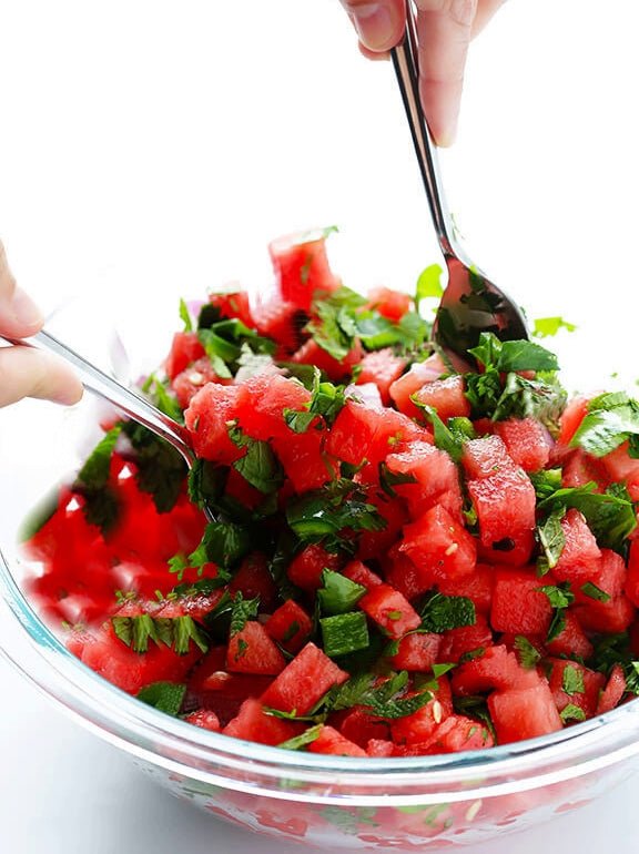 Easy Watermelon Salsa Recipe - FORK & MELON