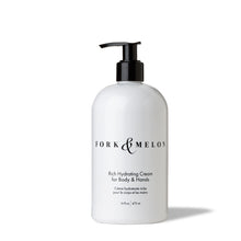 Load image into Gallery viewer, Black and white hand lotion / body lotion (16oz) by FORK &amp; MELON