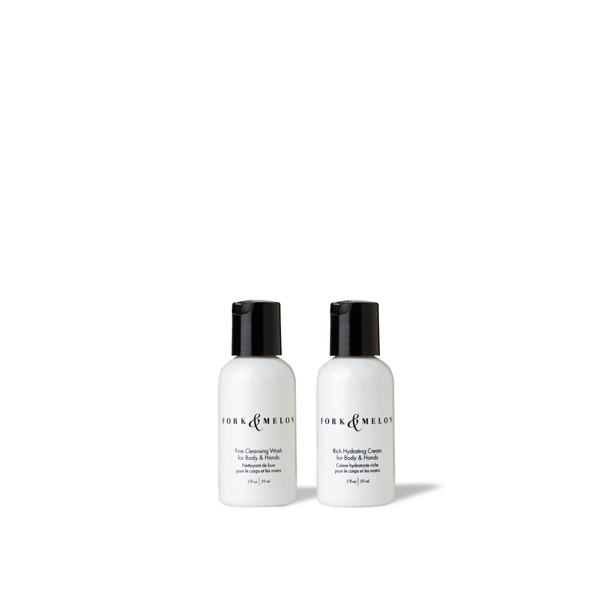 Travel Hand & Body Care Toiletry Set | FORK & MELON clean luxury soap