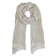 Load image into Gallery viewer, Gauze Linen Scarf - Flax/Off-White