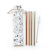 Load image into Gallery viewer, Eco Friendly Reusable Straw 6 Piece Set - Splatter