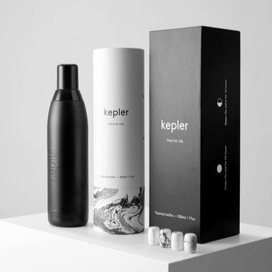 Kepler water bottle with space inspired design