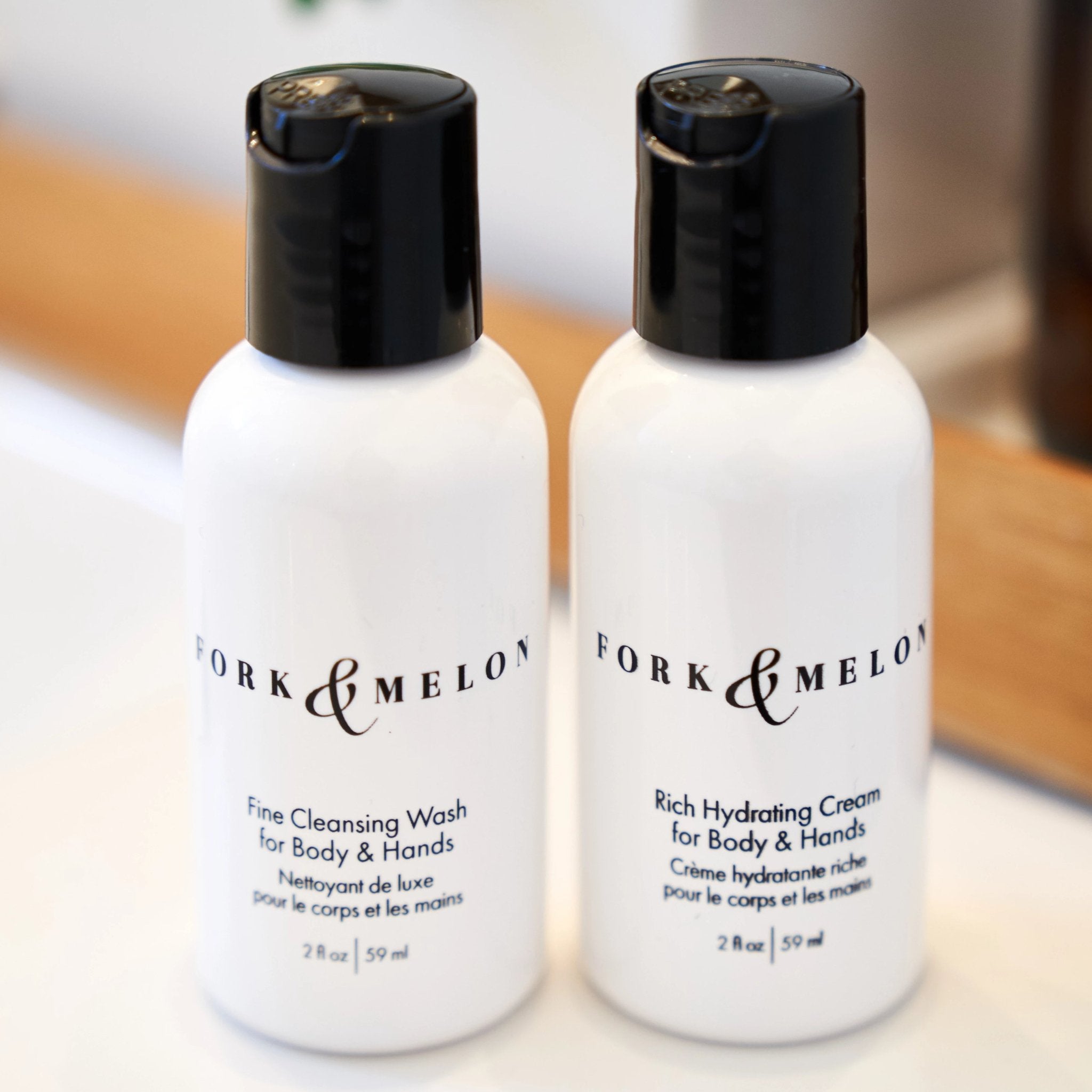 Clean Luxury Soap + Lotion (Travel Set) | FORK & MELON clean luxury soap
