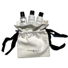 Load image into Gallery viewer, organic travel size toiletry set for hands and body by FORK &amp; MELON